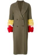 Ermanno Scervino Fur Trim Double-breasted Coat - Green