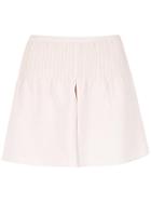 Andrea Bogosian Pleated Leather Skirt - Pink