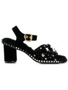 Suecomma Bonnie Faux Fur Embellished Sandals - Black