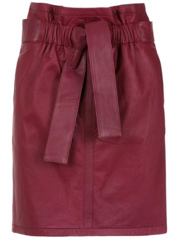 Cruise Pipa Leather Skirt - Red