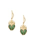 Aurelie Bidermann 18kt Gold Scarab Diamond Earrings - Metallic