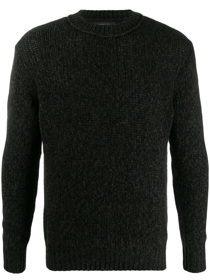 Lamberto Losani Mouline Plain Jumper - Black