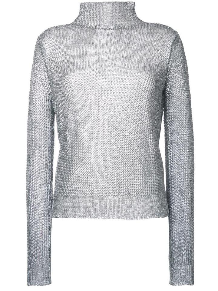 Jil Sander Sheer Jumper, Women's, Size: 36, Grey, Polyamide/rayon