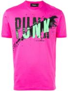 Dsquared2 'punk' Splatter T-shirt, Men's, Size: Medium, Pink/purple, Cotton