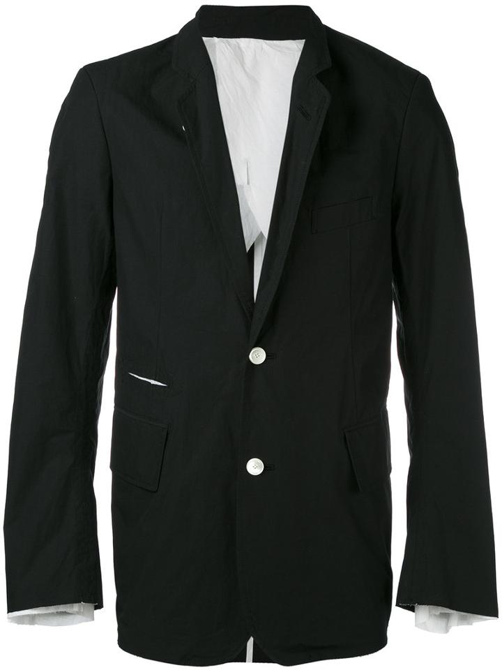 Takahiromiyashita The Soloist - Wardrobe Narrow Lapel Jacket - Men - Cotton - L, Black, Cotton