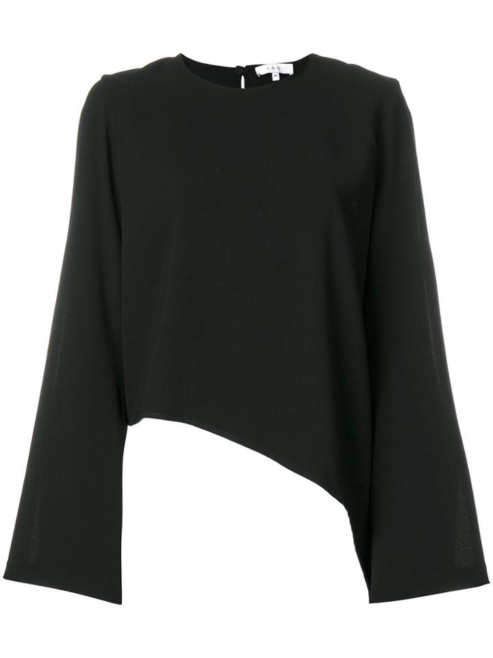 Iro Asymmetric Cut Out Shoulder Top - Black