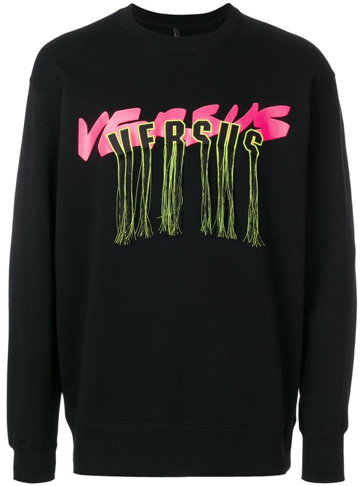 Versus Fringed Logo Sweatshirt - Black