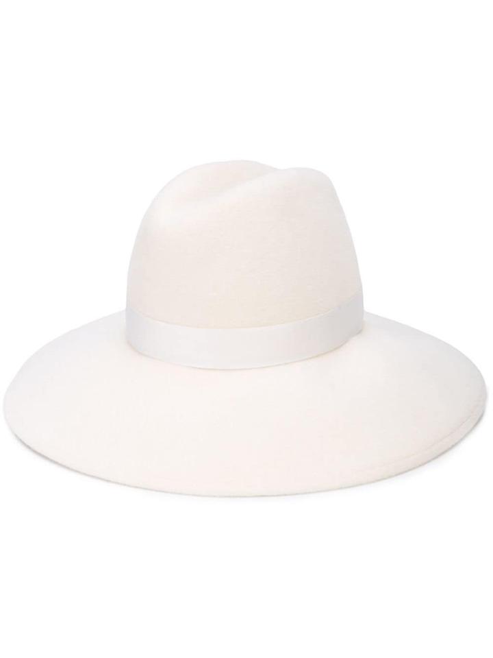Gigi Burris Millinery Wide Brim Hat - White