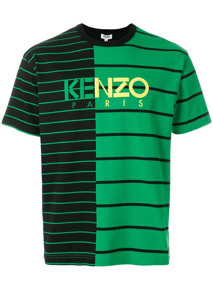 Kenzo Striped Logo T-shirt - Green