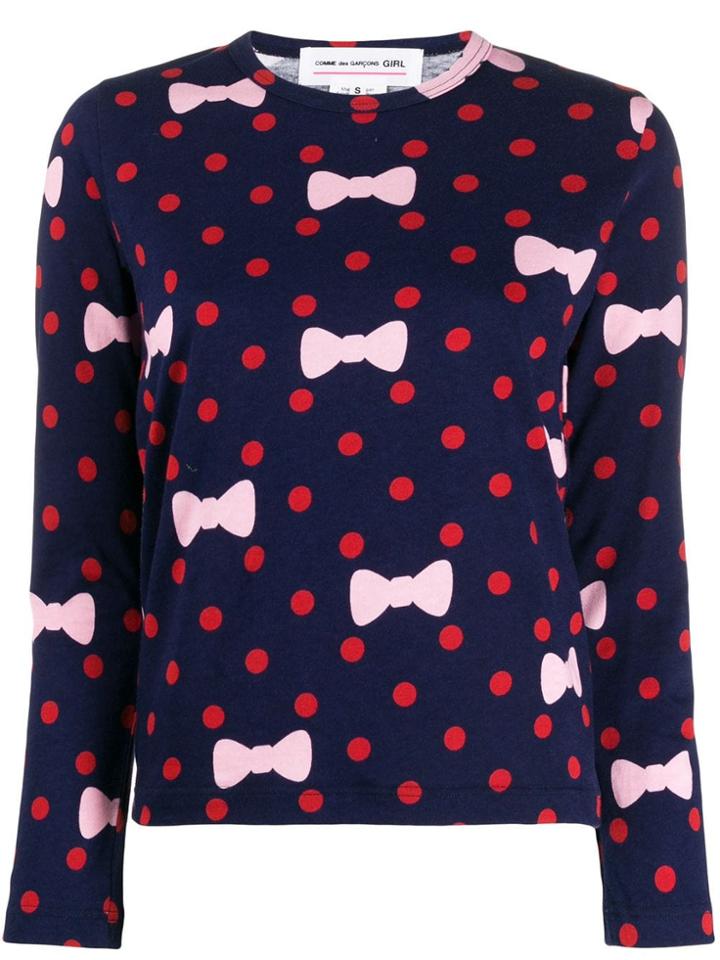 Comme Des Garçons Girl Polka Dot Print Sweater - Blue
