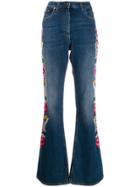 Etro Floral Embroidered Flared Jeans - Blue