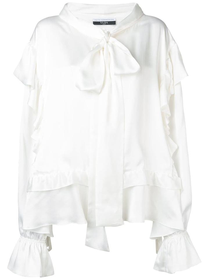 Faith Connexion Oversized Ruffled Blouse - White