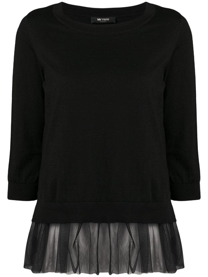 Twin-set Sheer-panel Blouse - Black