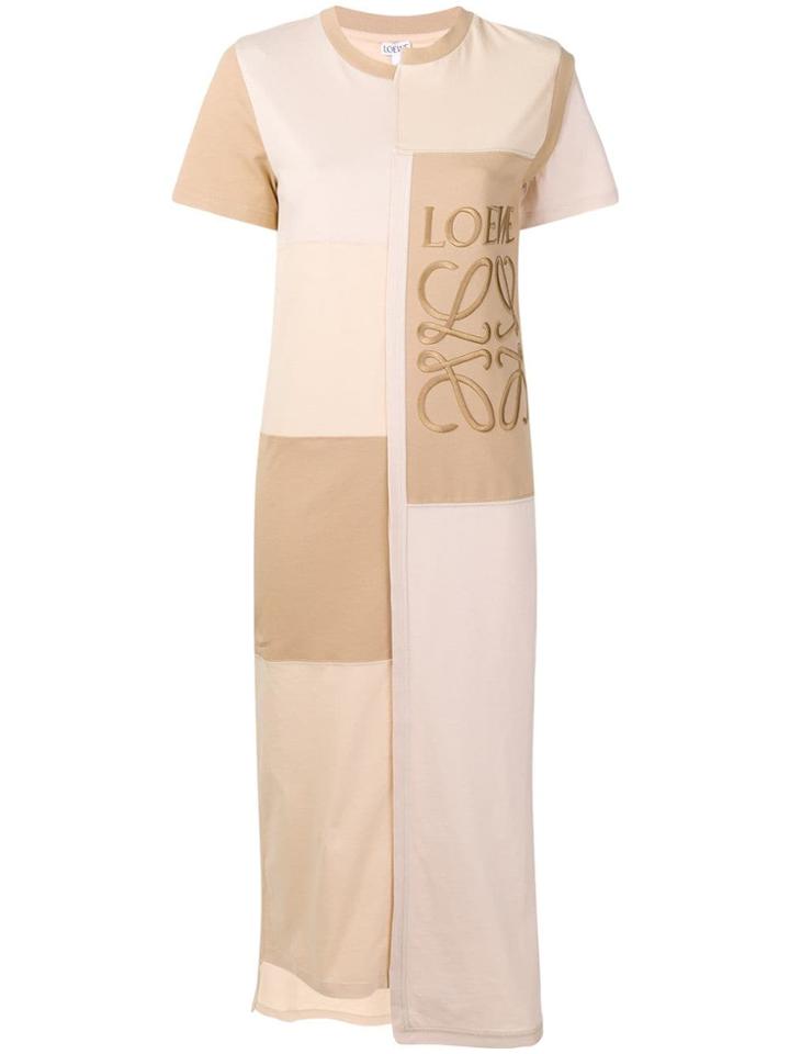 Loewe Patchwork T-shirt Dress - Neutrals