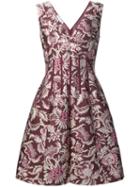 Oscar De La Renta Floral Pattern Flared Dress