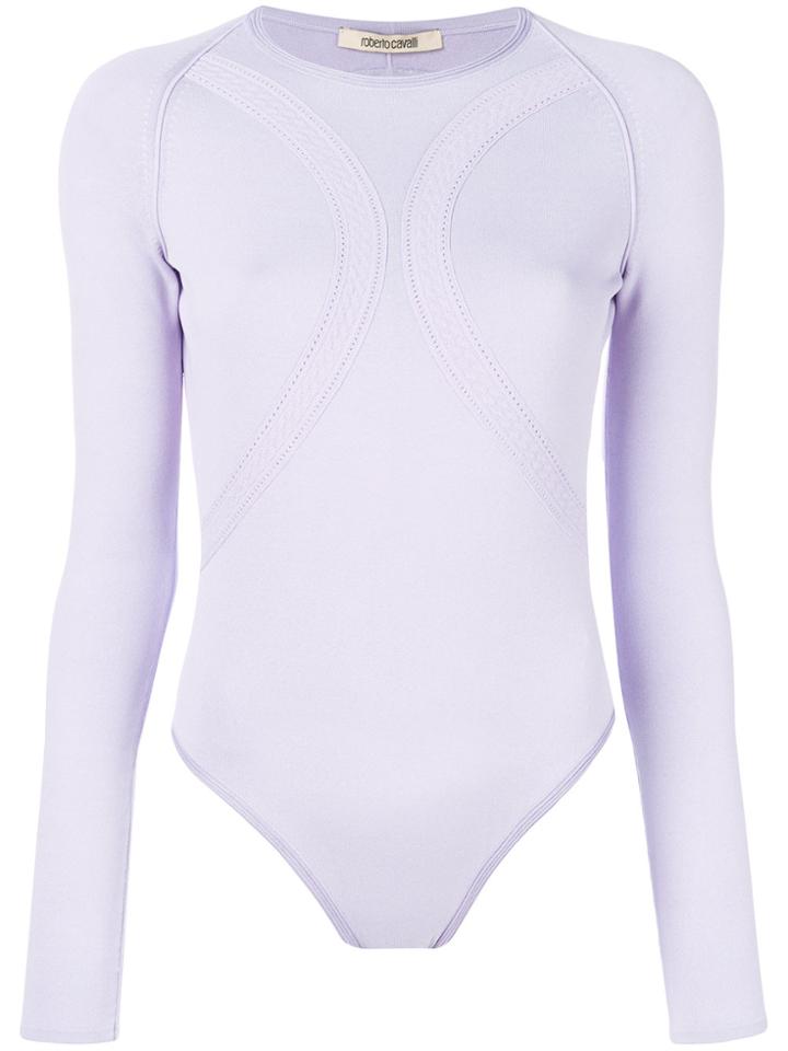 Roberto Cavalli Panelled Bodysuit - Pink & Purple