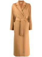 Stefano Mortari Belted Mid-length Coat - Brown