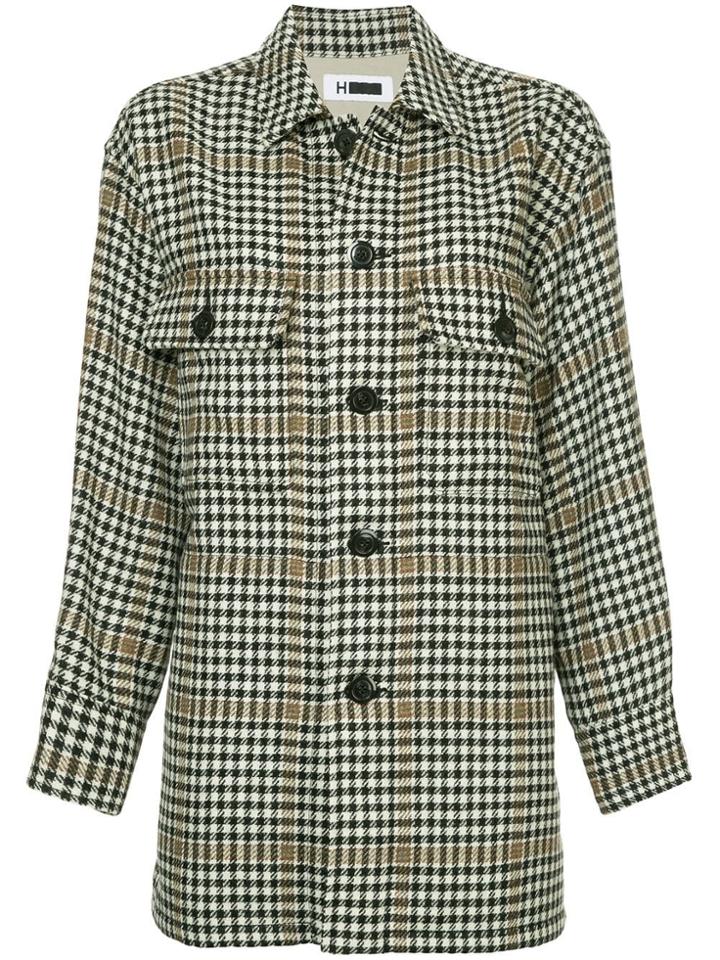 H Beauty & Youth Oversized Check Print Shirt - Black