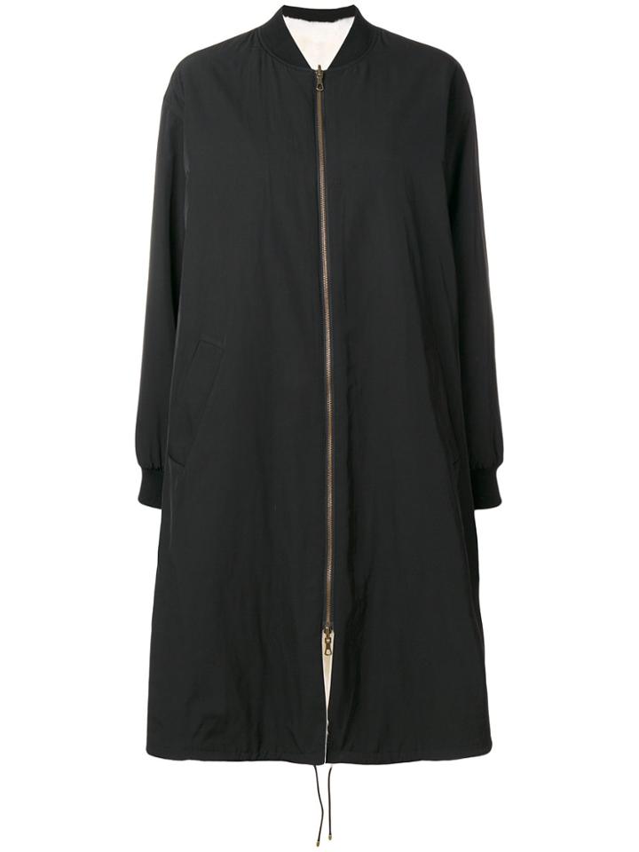 Army Yves Salomon Oversized Bomber Jacket - Black