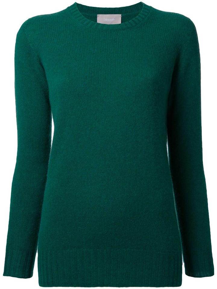 Drumohr Crew Neck Jumper, Women's, Size: 44, Green, Cashmere