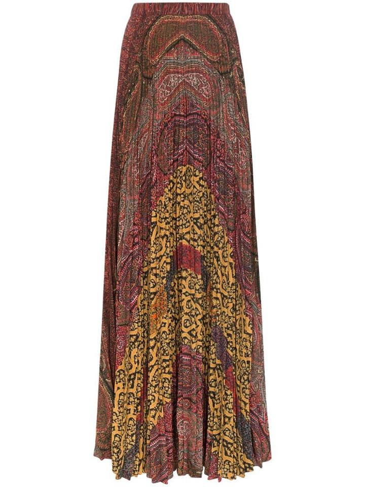 Etro Paisley Print Pleated Maxi Skirt - 150 Multicoloured