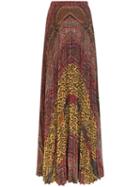 Etro Paisley Print Pleated Maxi Skirt - 150 Multicoloured