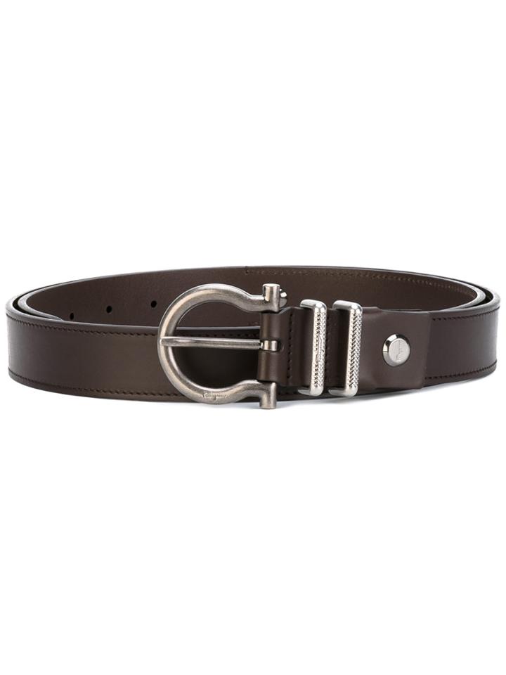 Salvatore Ferragamo Gancio Buckle Belt - Brown