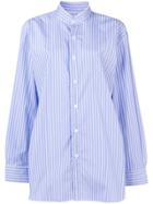 Cristaseya Striped Oversized Shirt - Blue