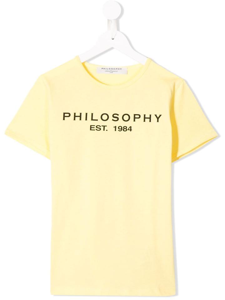 Philosophy Di Lorenzo Serafini Kids Printed Logo T-shirt - Yellow