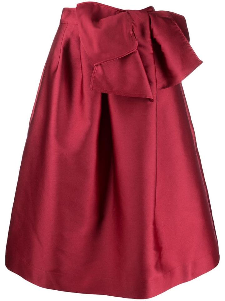 P.a.r.o.s.h. Bow Detail Full Skirt - Red
