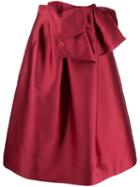P.a.r.o.s.h. Bow Detail Full Skirt - Red