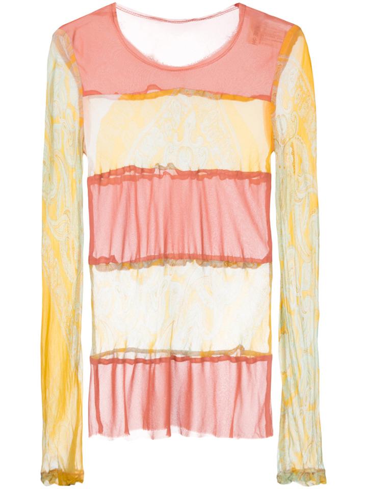 Comme Des Garçons Vintage Paisley Panel Top - Pink & Purple