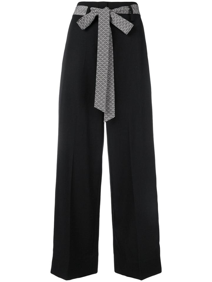 Racil Nitta Tailored Tie Trousers - Black