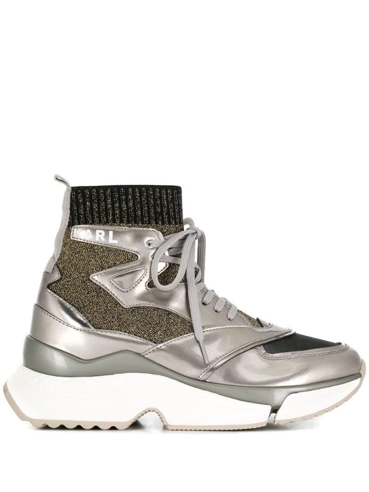 Karl Lagerfeld Aventur Siege Chunky Sole Sneakers - Silver