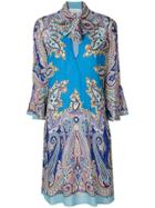 Etro Paisley Print Shift Dress - Blue