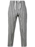 Corelate Drawstring Striped Trousers - Blue