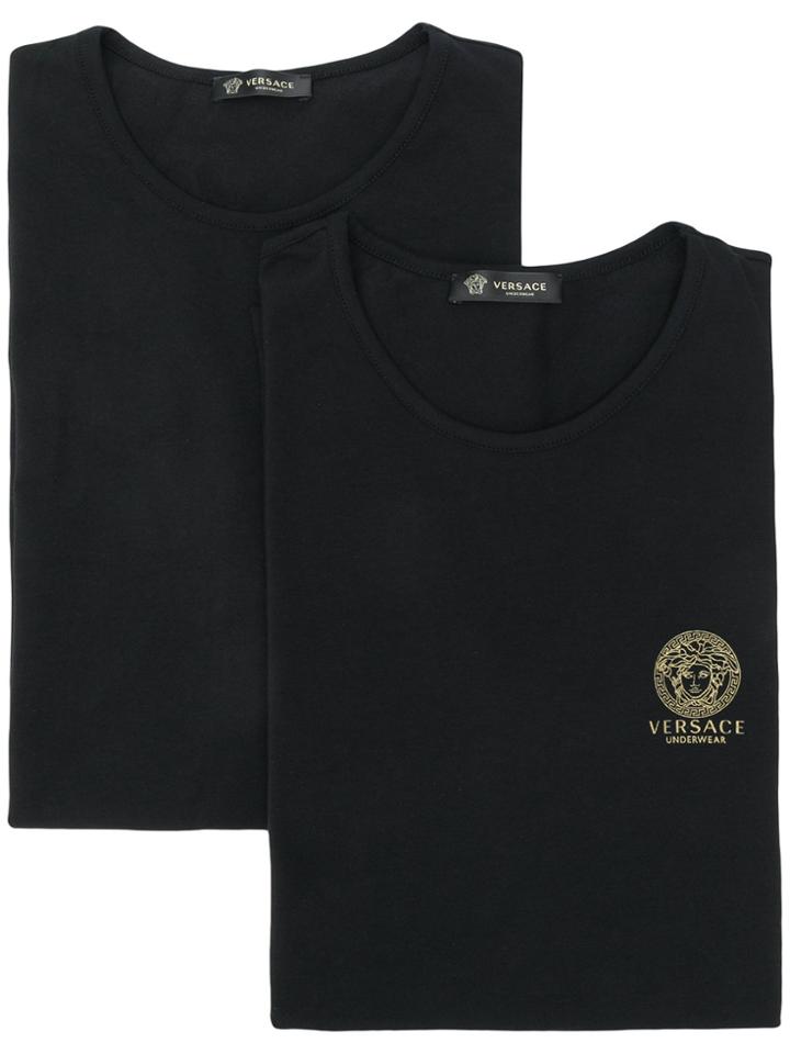 Versace Chest Logo T-shirt Set - Black