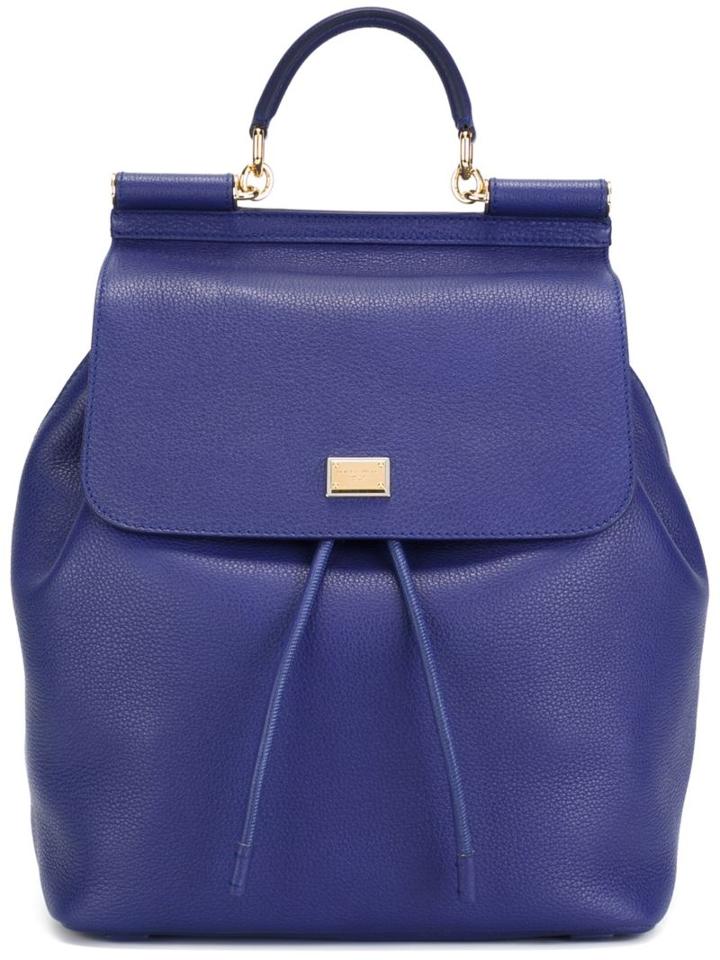 Dolce & Gabbana Sicily Backpack, Blue, Calf Leather