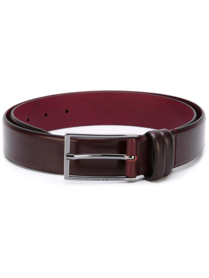 Boss Hugo Boss Buckle Belt, Men's, Size: 90, Red, Calf Leather