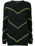 Rochas Loose Fit Dotted Sweater - Black