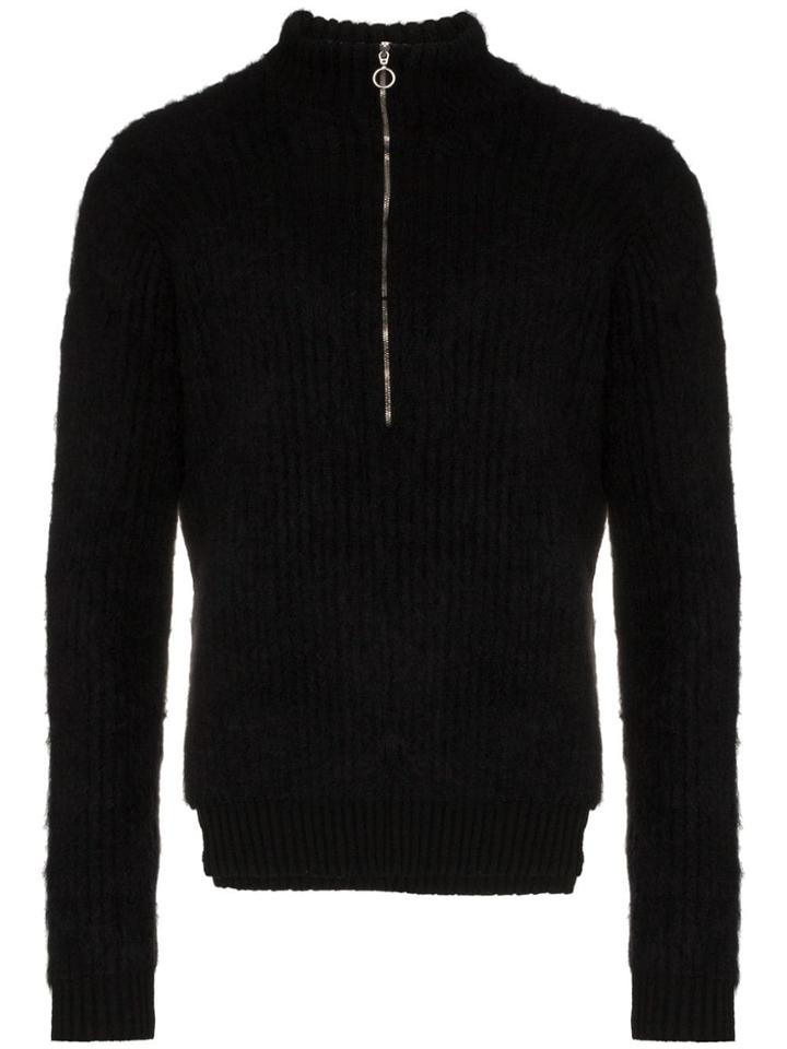 Helen Lawrence Half Zip Merino Wool Jumper - Black