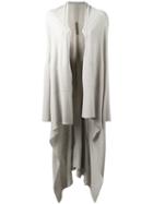 Rick Owens Longline Cardigan, Women's, Size: Medium, Grey, Virgin Wool