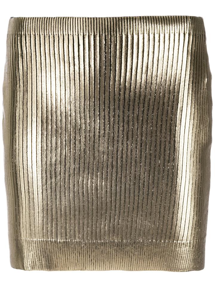 Saint Laurent Metallic Coated Mini Skirt