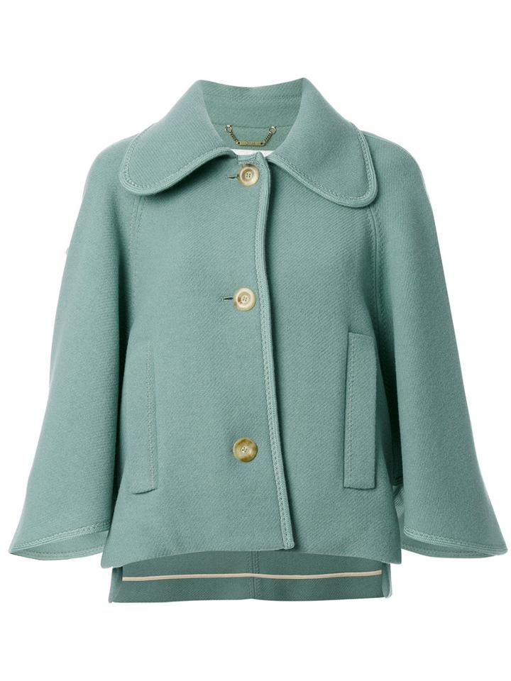 Chloé - Oversized Wool Jacket - Women - Polyamide/virgin Wool - 36, Blue, Polyamide/virgin Wool