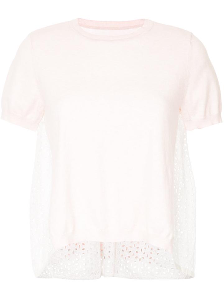 Onefifteen Broderie Anglaise Panel Top - Pink & Purple