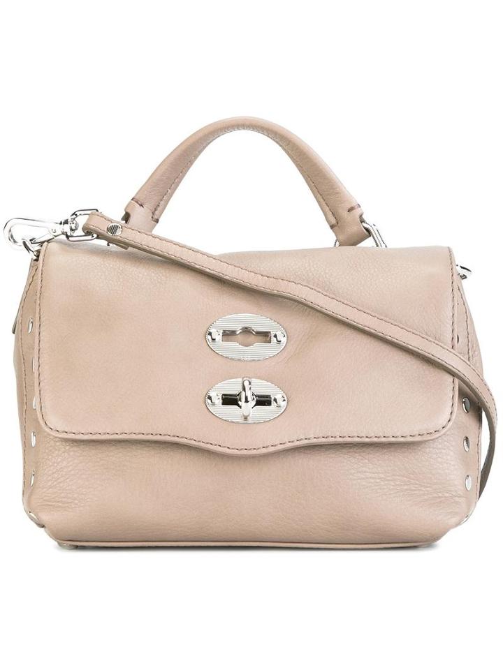 Zanellato Studded Detailing Mini Tote, Women's, Grey, Calf Leather