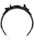 Simone Rocha Floral Embellished Headband - Black