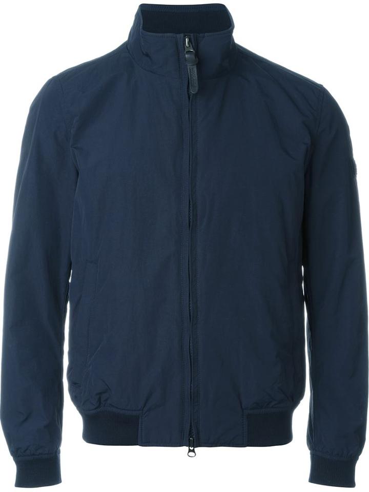 Woolrich Zip Up Bomber Jacket, Men's, Size: S, Blue, Cotton/polyester/polyamide