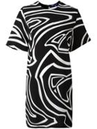 Emilio Pucci Printed Short Sleeve Dress, Women's, Size: 40, Black, Silk