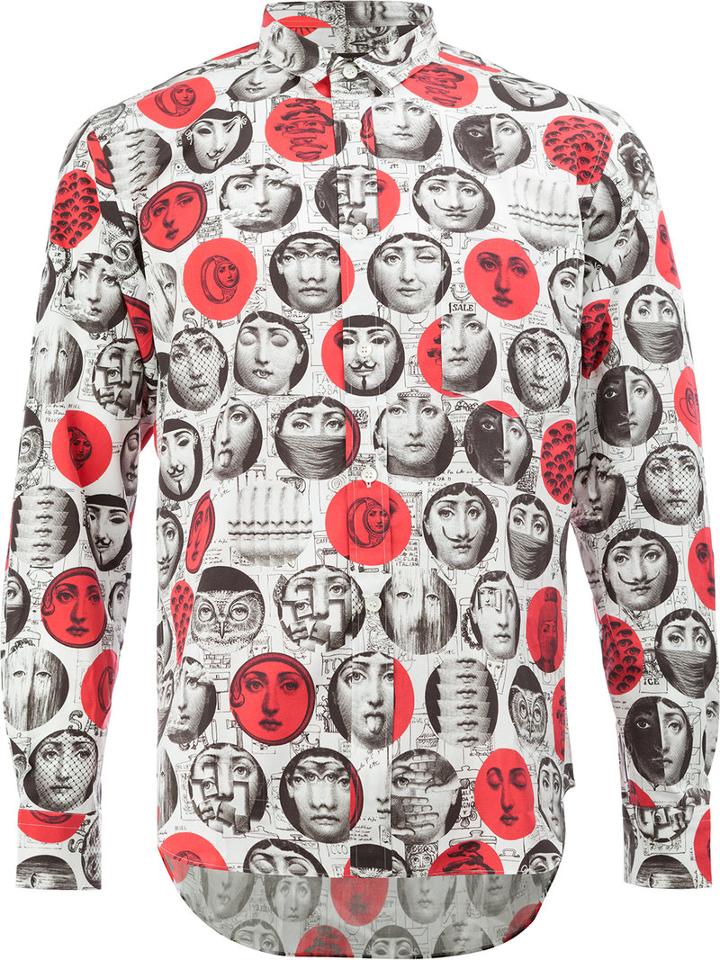 Comme Des Garçons Homme Plus Faces Print Shirt, Men's, Size: Small, Cotton